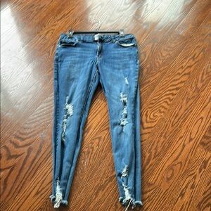 Refuge Blue Skinny Distressed Jeans like new worn once